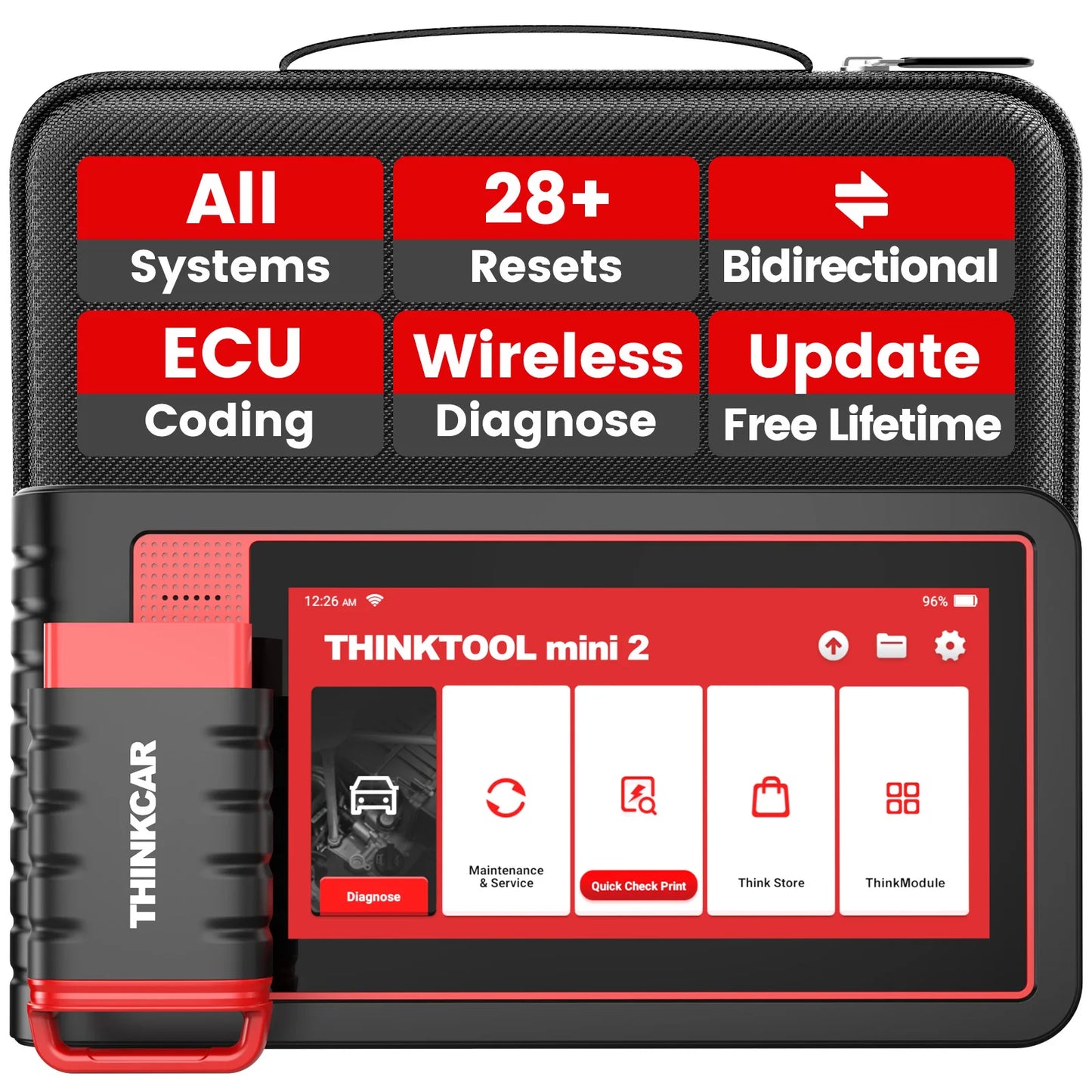 THINKCAR THINKTOOL MINI 2 CANFD Auto Car  Diagnostic Tools Obd2 Scanner Bi-directional Scan Tool 28 Resets Full System Diagnose