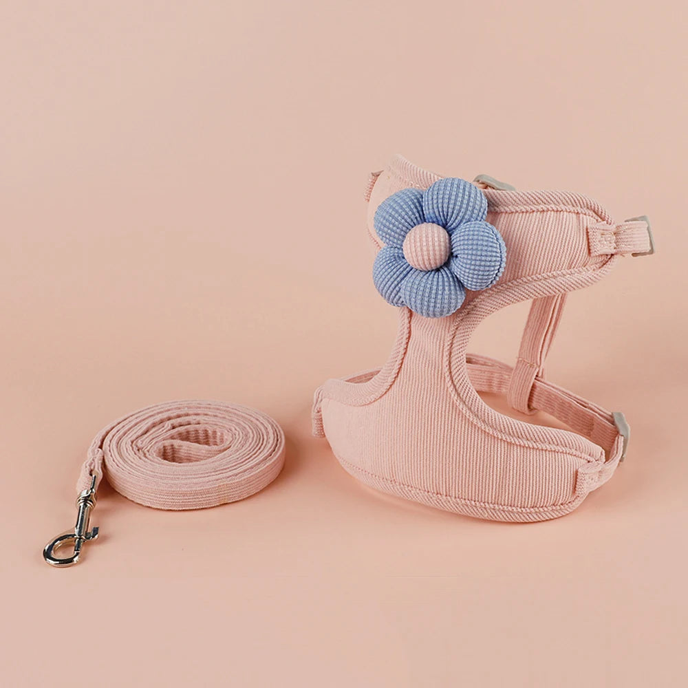 Cat Harness and Leash Sets Adjustable Dog Harness for Small Dog Leash Breashable Pet Harness Out Walking Dog Strap Cat Accessory