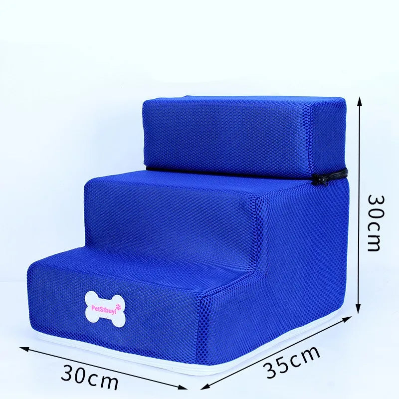 Hot Dog House-Style 3-Step Pet Stairs - Anti-Slip