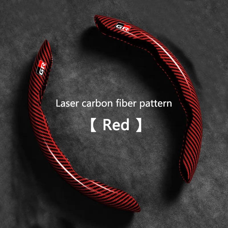 New Carbon fiber Car Steering Wheel Cover Non-slip Protector Sleeves For Toyota GR 86 Supra Yaris RAV4 Prius Corolla C-HR Auris