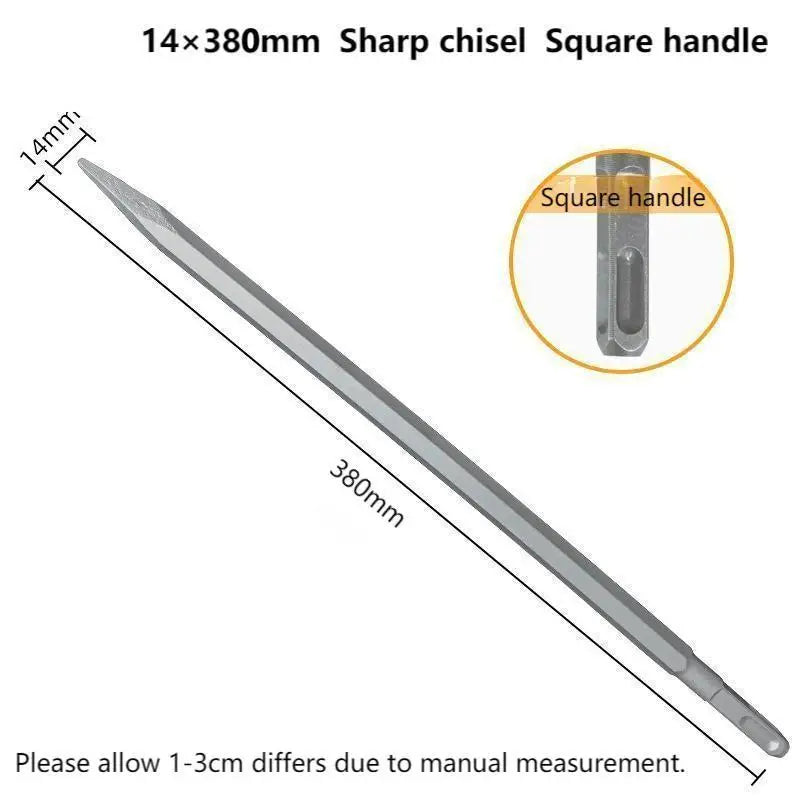 SDS-Plus Chisel Set 380mm — Point, Groove & Flat Chisels for Concrete & Brick