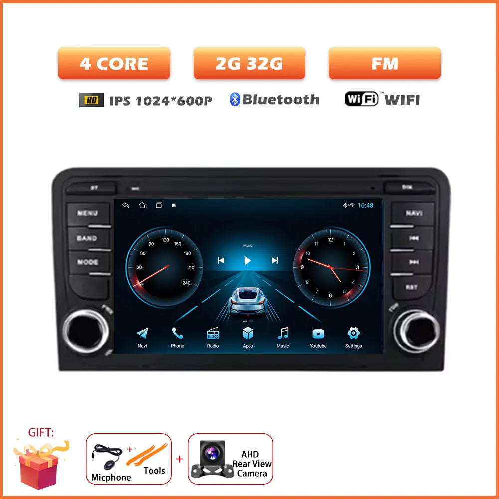 Car Stereo with Apple CarPlay & Android Auto, Compatible with Audi A3 8P, RS3 Sportback & S3 8P