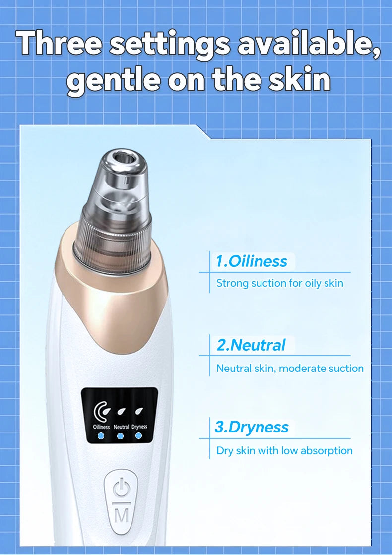 Blackhead Remover Pore Cleaner Black Dots Vacuum Cleaner Skin Pimple Acne Extractor Facial Cleaning Electric Black Head Removal.