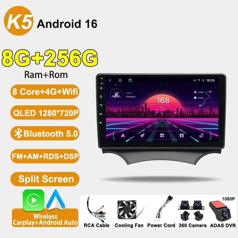 9" Car Stereo with Apple CarPlay & Android Auto, Compatible with Ford Ka (2008-2014)
