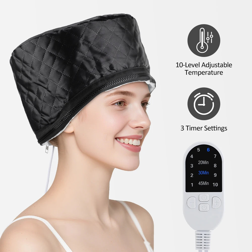 Hair Steamer for Deep Conditioning 9-Level Thermal Heat Cap Home Electric Portable Nourish Hair Mask Hat Thickened PE Bonnet