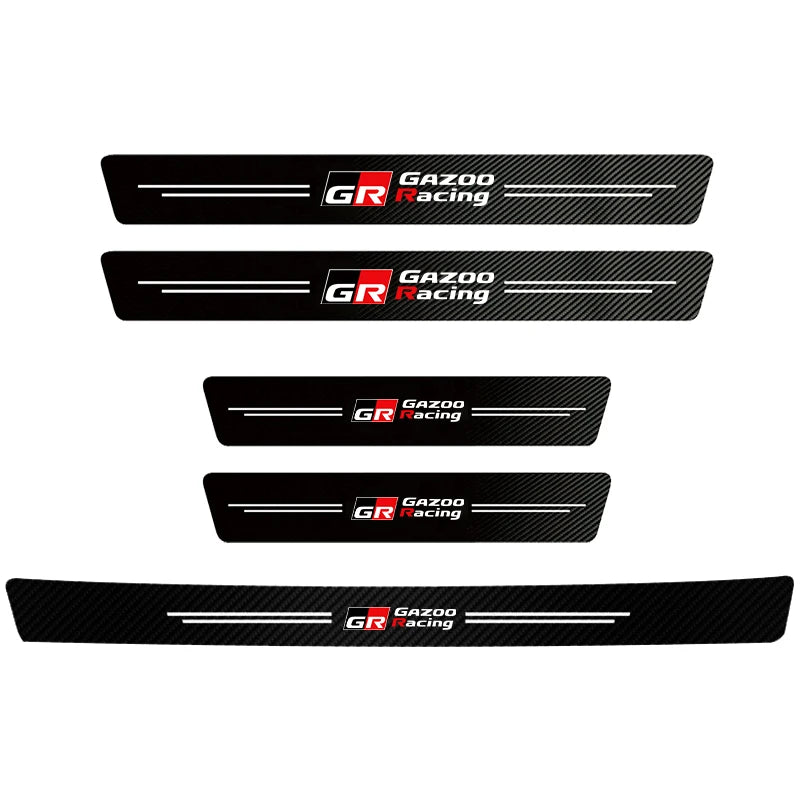 1/4/5Pcs Car Door Sill Scuff Plate Decor Carbon Fiber Stickers For Toyota Corolla Scion Yaris CHR Auris Rav4 Tacoma Hilux Verso