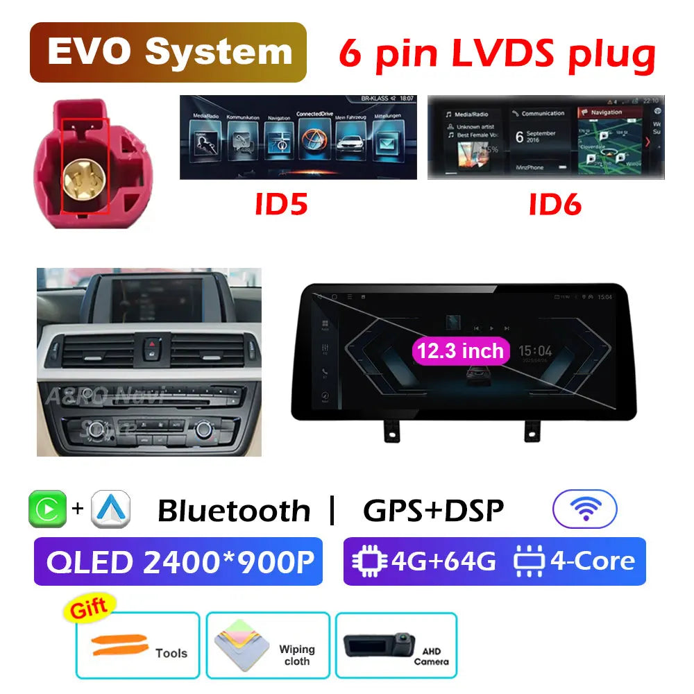 Wireless CarPlay & Android Auto Retrofit Module, Compatible with BMW 3 4 Series F30 F32 (NBT EVO)