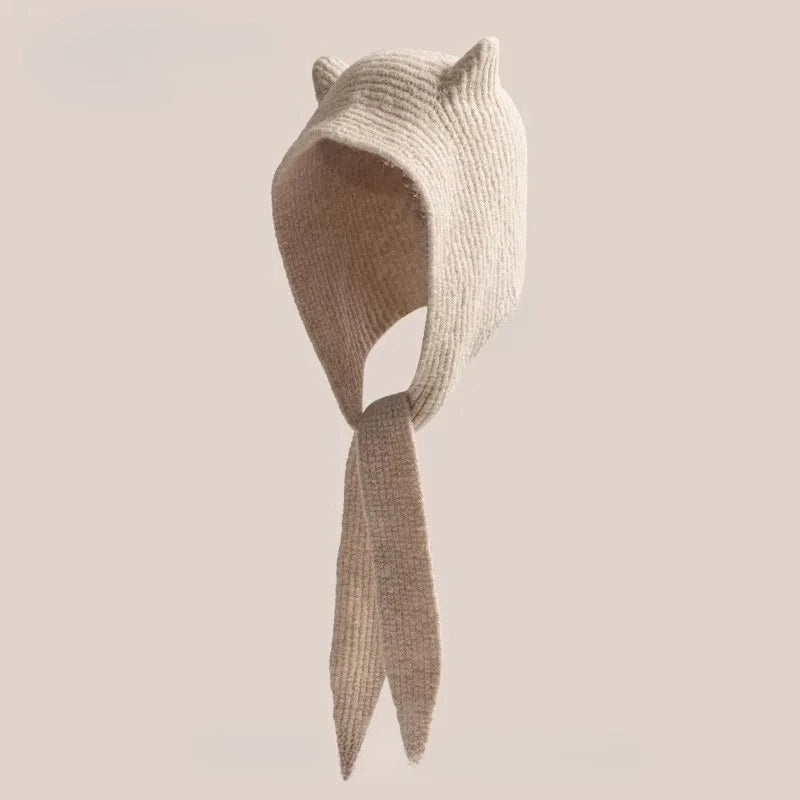 Women's Knit Balaclava Scarf Hat, Warm Winter Hood