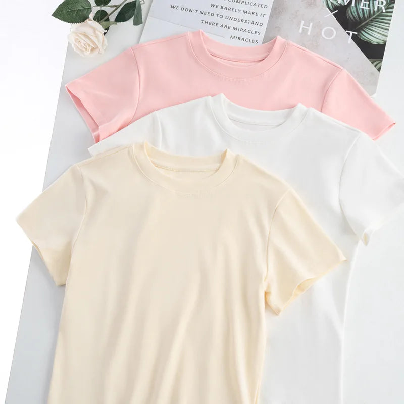 Women's Cotton Loose T-Shirt — Korean Streetwear Short-Sleeve Summer Tee