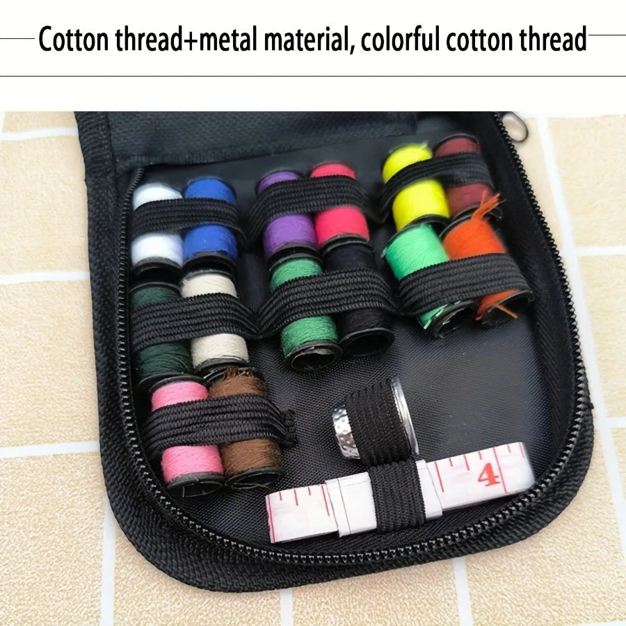 Travel Sewing Kit – Cotton Thread & Metal Tools, Large Capacity, OPP Bag for Home & Tailor Shops