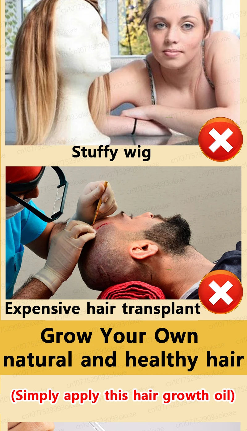 WPRBREGT blue bottle.hair growth essential 0iI. Say goodbye to baIdness. The secret 0f thick hair hair growth serums