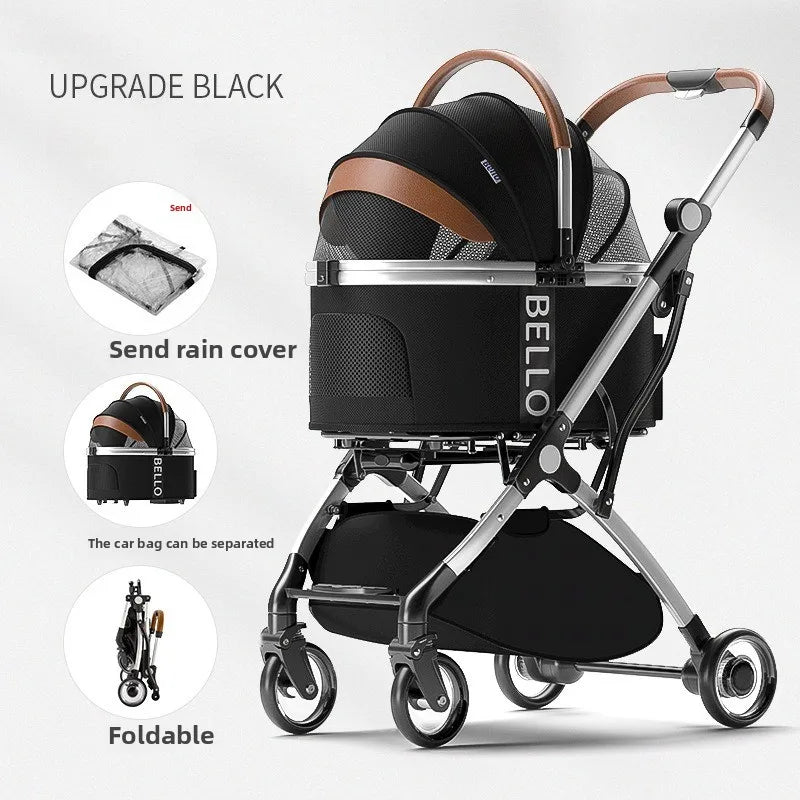 Foldable Pet Trolley Stroller - Large Breed Travel Carrier – photo 4