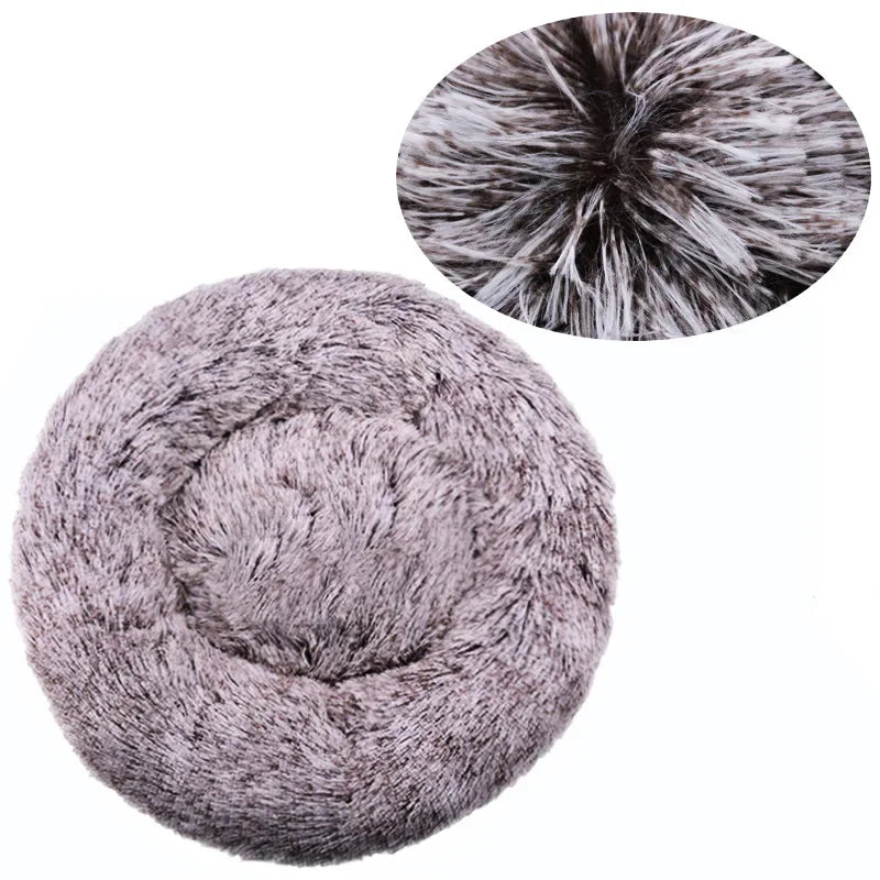Round Plush Pet Bed — Super-Soft Washable Bed for Cats & Dogs (40–90cm)