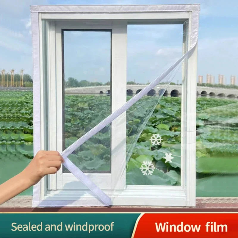 Clear Insulated Window Curtain, Windproof Winter Window Cover