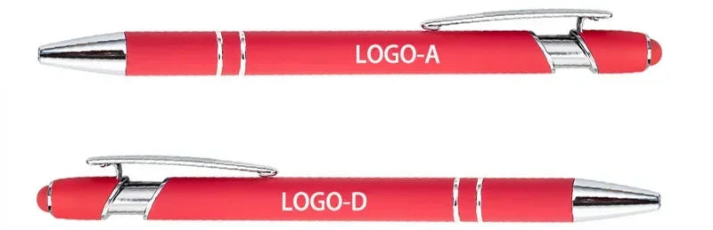 20-200 Pcs Custom Logo Metal Ballpoint Pen Text Engraving Touch Screen Advertising Pen Office School Private Customization Gift