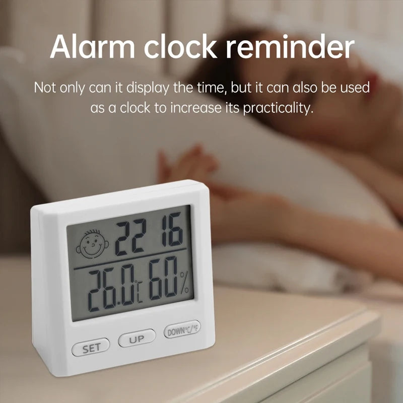 LED Thermometer Thermo-Hygrometer Multifunction Electronic Clock Temperature Humidity Meter Weather Station for Home With Alarm