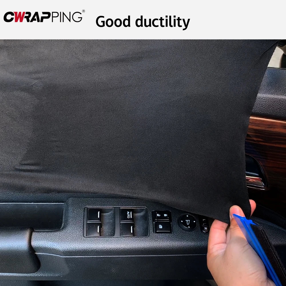 Suede Car Interior Vinyl Wrap — Self-Adhesive Door &amp; Trim Film