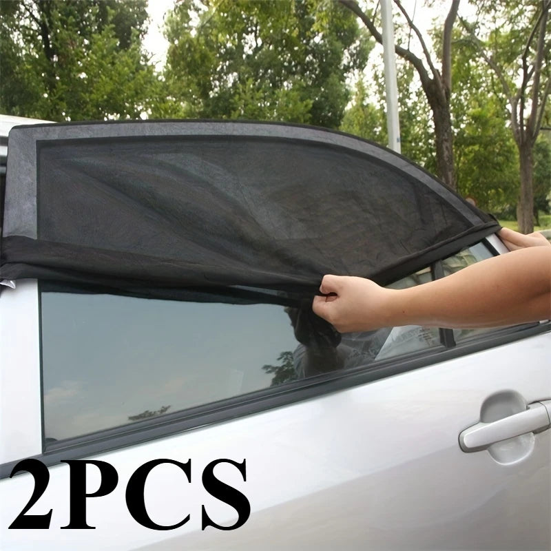 Car Window Mosquito Net & Sunshade Mesh Curtain (2-Pack)