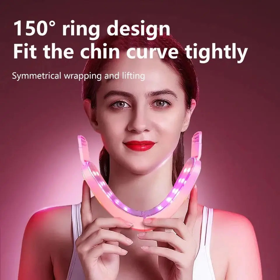 LED Photon Facial Massager — Heated Vibration Lifting Device