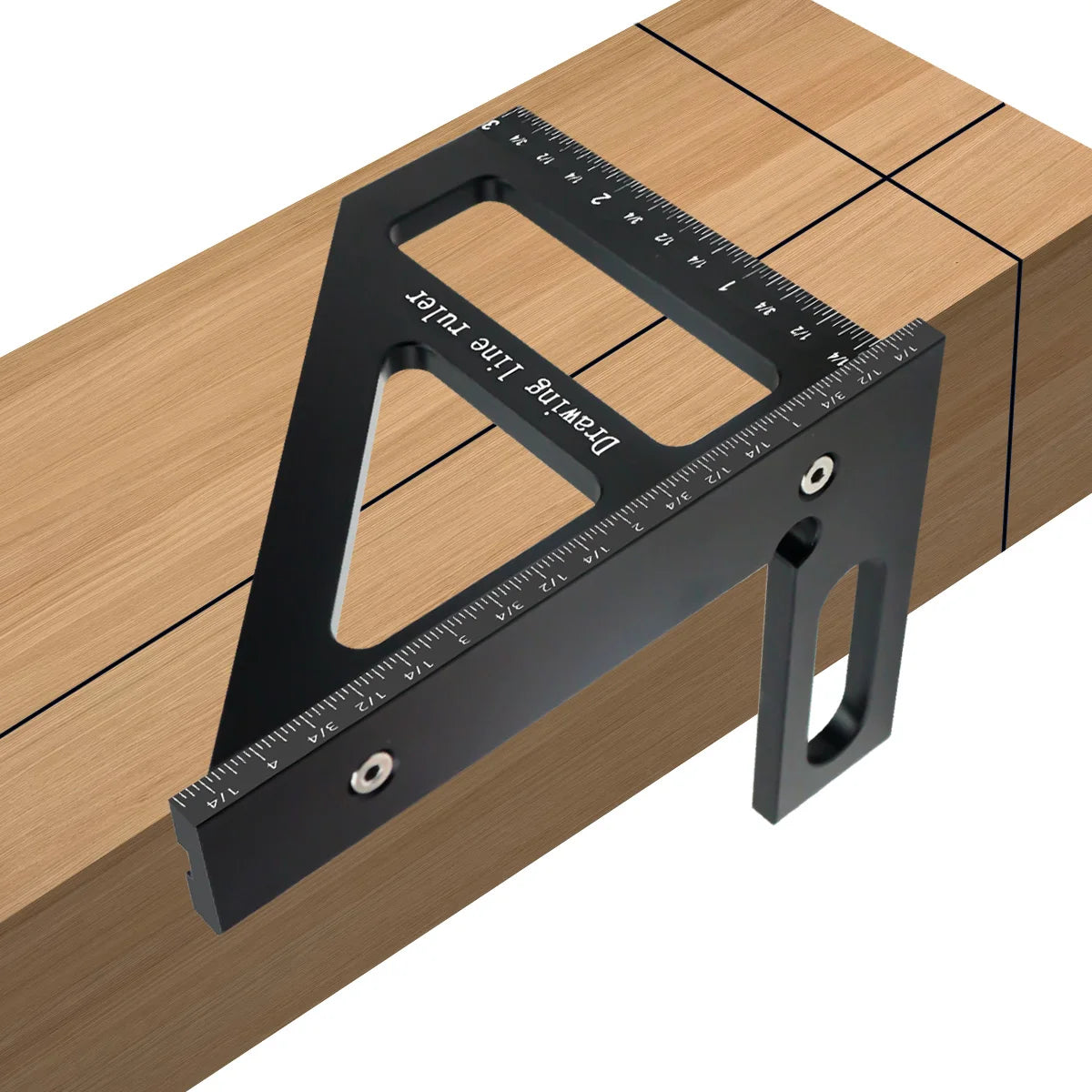 Carpenter Square -Woodworking Square Protractor Aluminum/Plastic Ruler 3D Multi Angle 45/90 Degree Layout Measuring Ruler