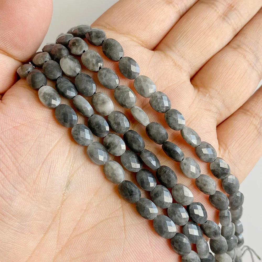 Healing Faceted Gems Beads Oval Shape Natural Crystal Jaspers Stone Loose Beads For Jewelry Making Necklace DIY Bracelet 6x8mm