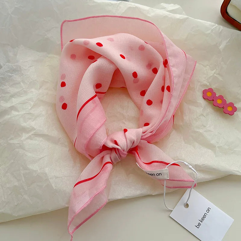 Women's Small Floral Square Scarf - Retro Artistic Neckerchief - photo 7