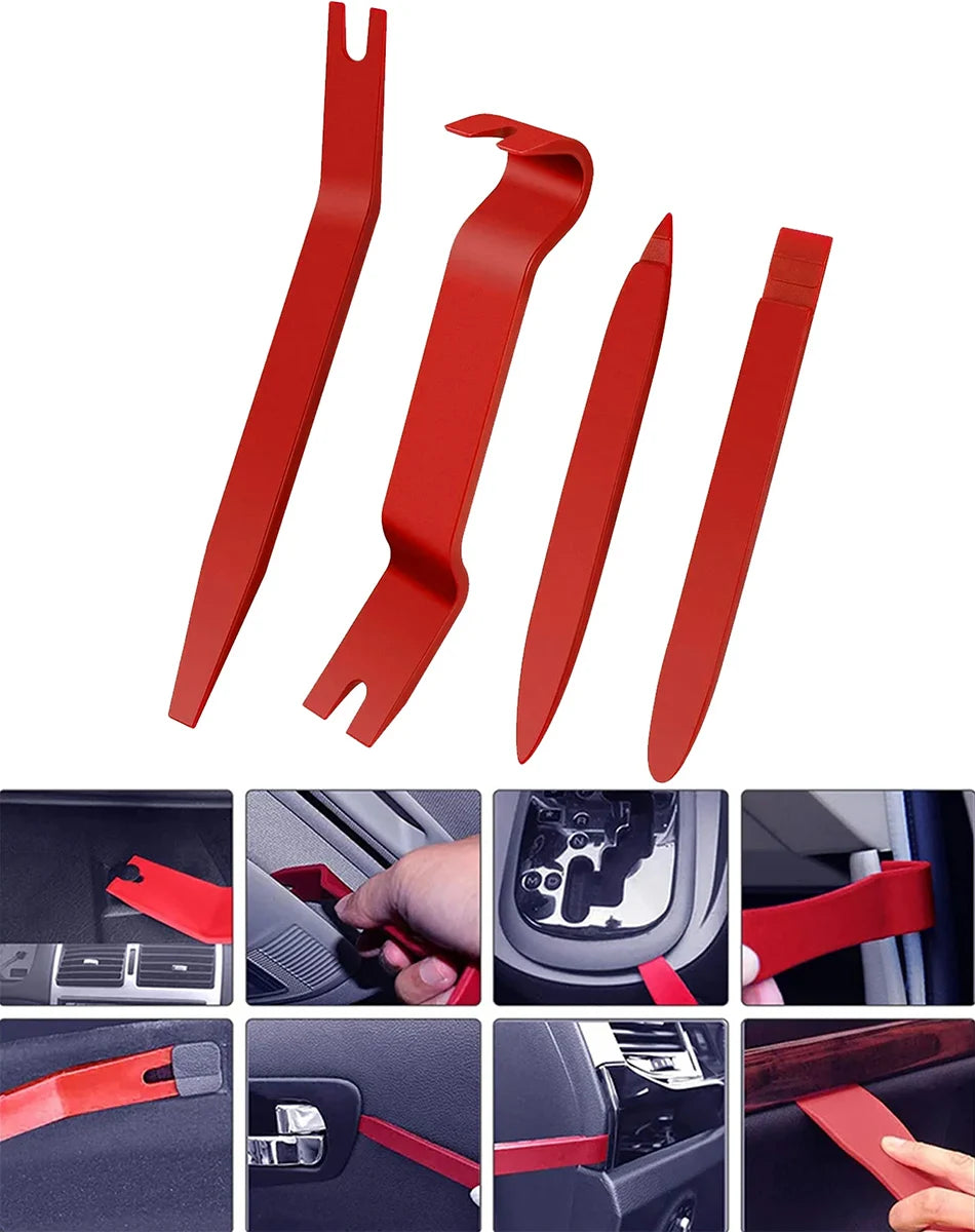 Car Interior Removal Kit - Easy To Pry Fasteners -Non-Scratch Remove Door Clips And Audio Instrument Panel