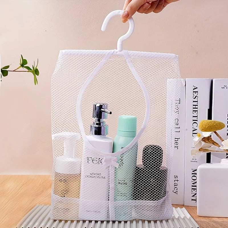 1pc Multi-Functional Hanging Mesh Storage Bag, Polyester, Hand Wash Only, Space-Saving Organizer with Easy Access