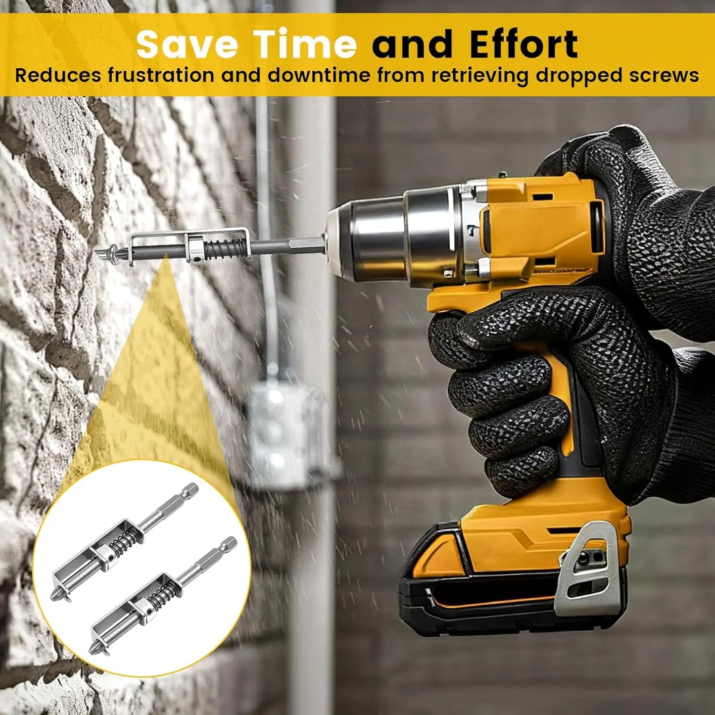 Spring-Loaded Screw Holder Drill Bit Anti-Drop Screwdriver Bit Fixing Clamp Set Screw Holder Drill Bit Phillips Screwdriver Bit