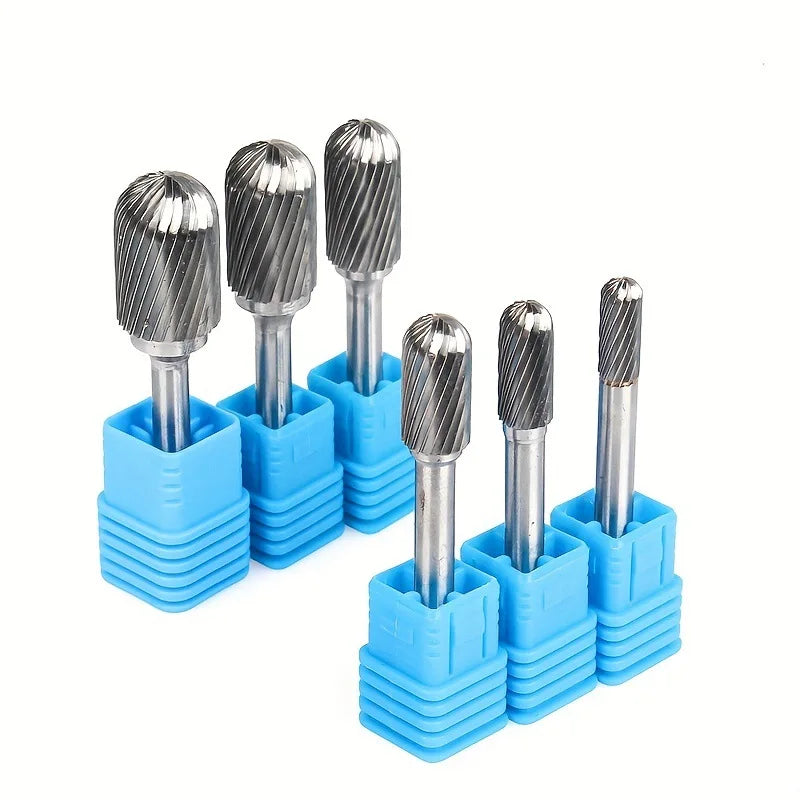 6mm Tungsten Carbide Rotary Burr File Set — Die Grinder Bits for Metal