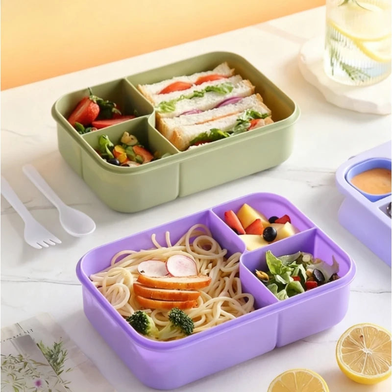 Kawaii Kids Bento Box - 3 Section Sandwich & Snack Container