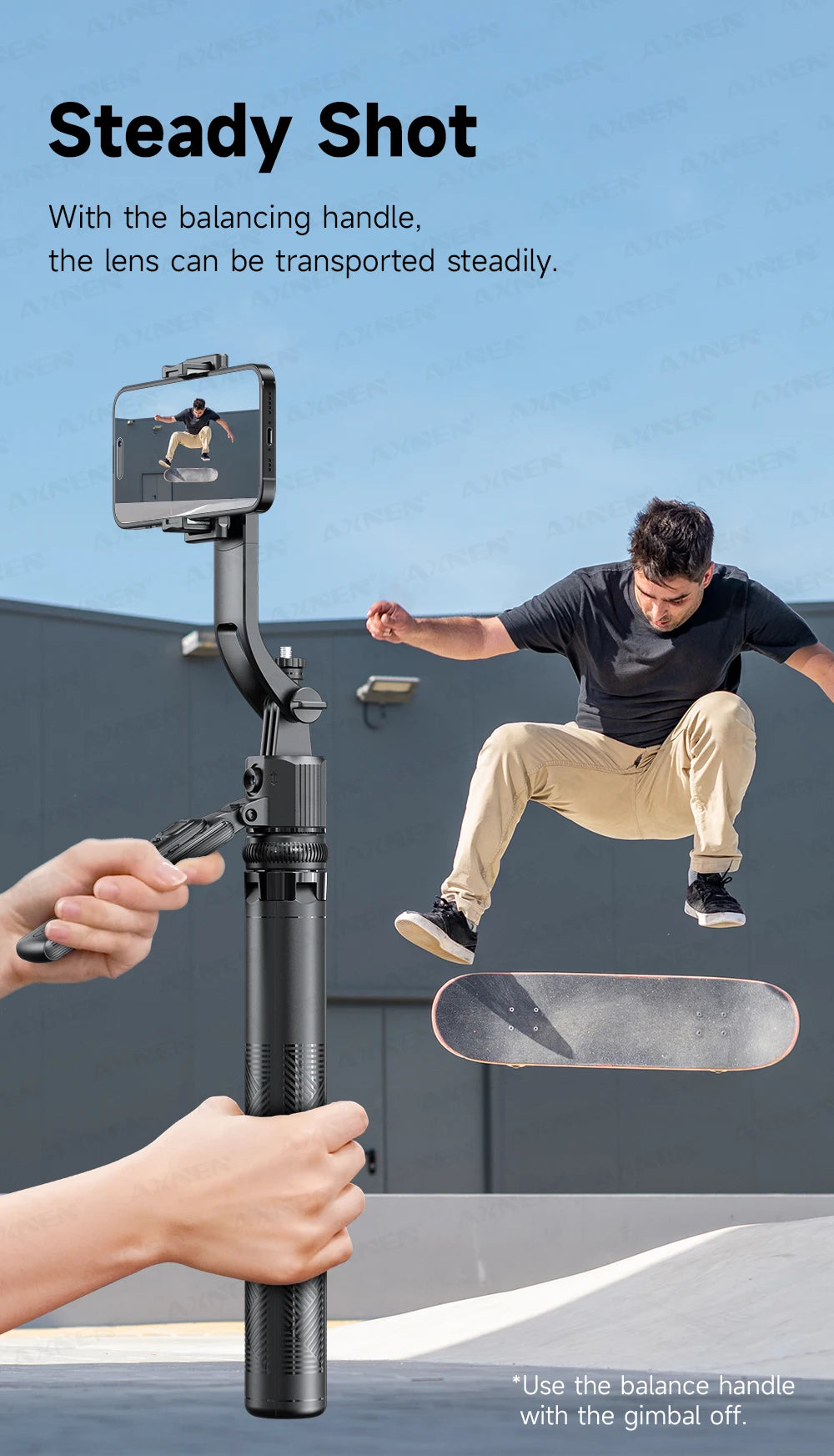 AXNEN C17 64" AI Face Tracking Selfie Stick Tripod – 360° Auto Rotation, Bluetooth Remote & Quadruped Stand