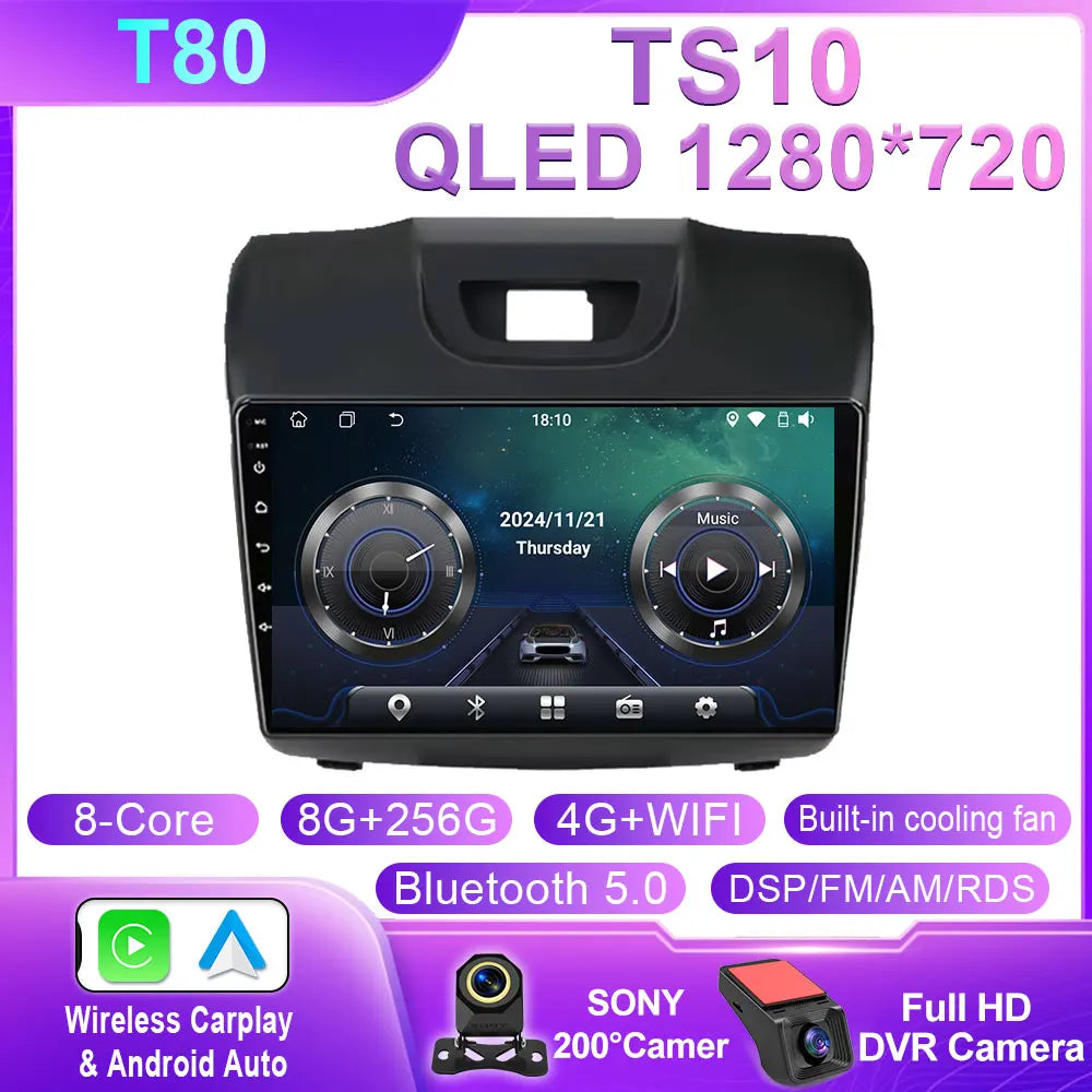 Android 15 Carplay Car Radio Multimedia For Chevrolet TrailBlazer 2012 - 2016 S-10 S10 Colorado For Isuzu D-Max DMAX Stereo WIFI