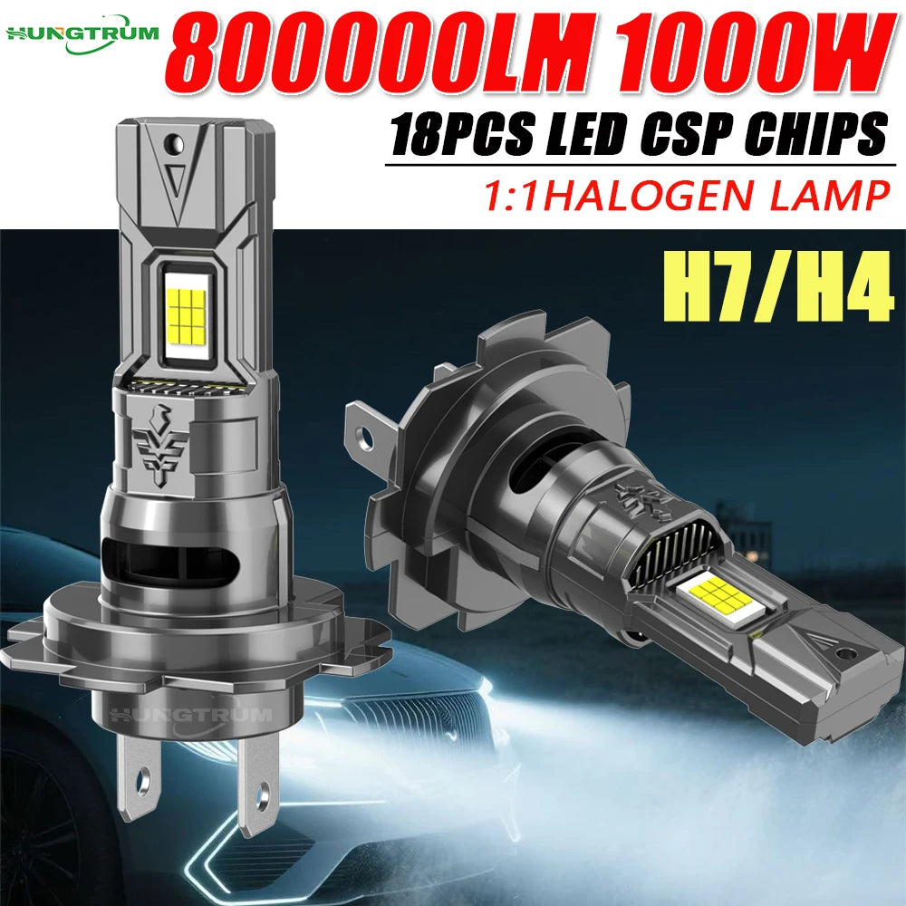 H7 H4 LED Headlight Bulbs - Super Bright CANBUS Car Lights