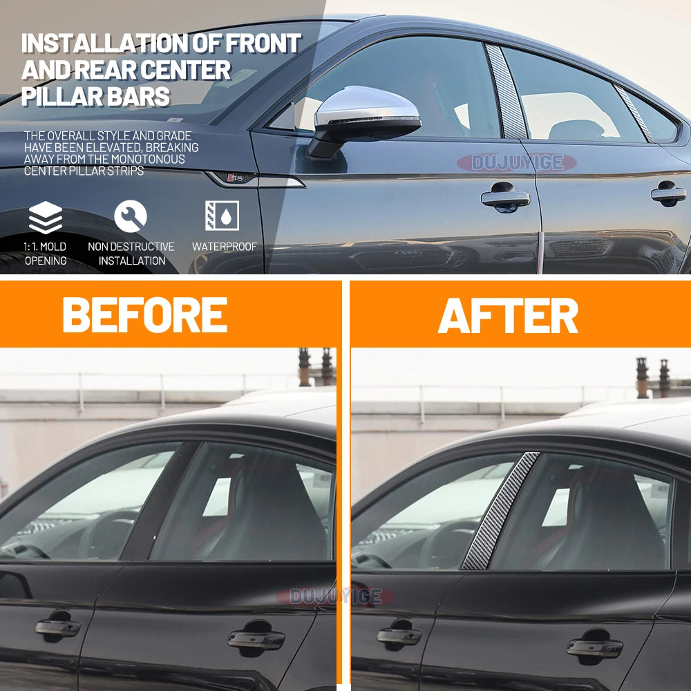 For Toyota Corolla 2019-2023 2020 2021 2022 Carbon Fiber Window Door Column Deal B C Pillar Post Cover Trim Sticker