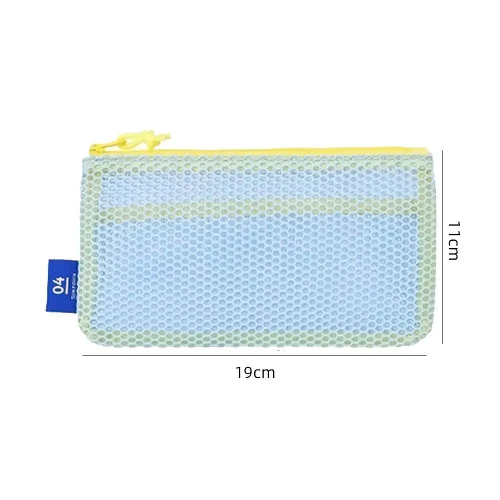 Stylish Lightweight Mesh Cosmetic Bag Portable Square Makeup Storage Bag Zipper Multi-purpose Sundries Organizer Toiletry Pouch