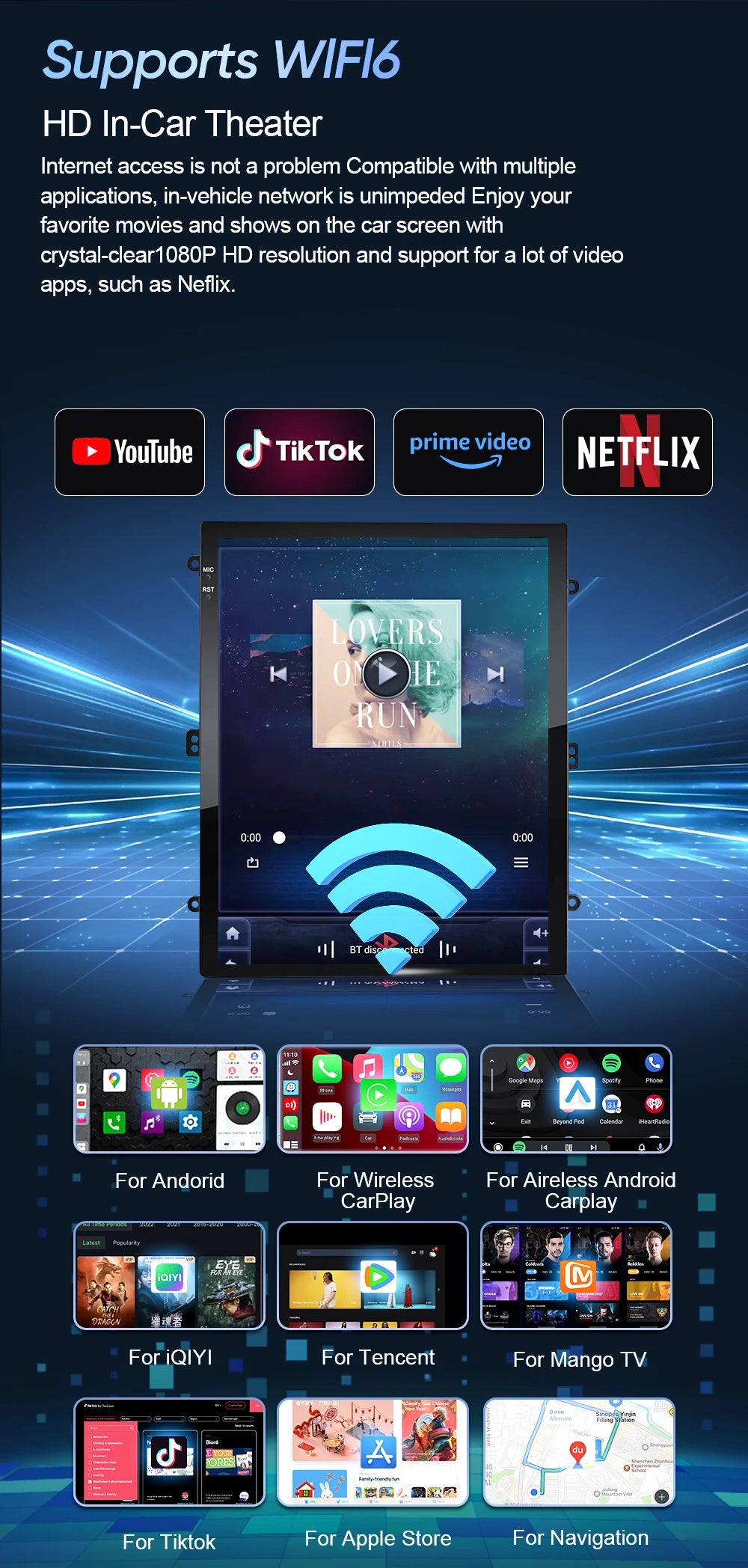 9. 7Inch For Jeep Grand Cherokee WK2 2014 - 2017 Wireless Carplay AutoRadio Car Radio Android 14 7862CPU Multimedia-player GPS