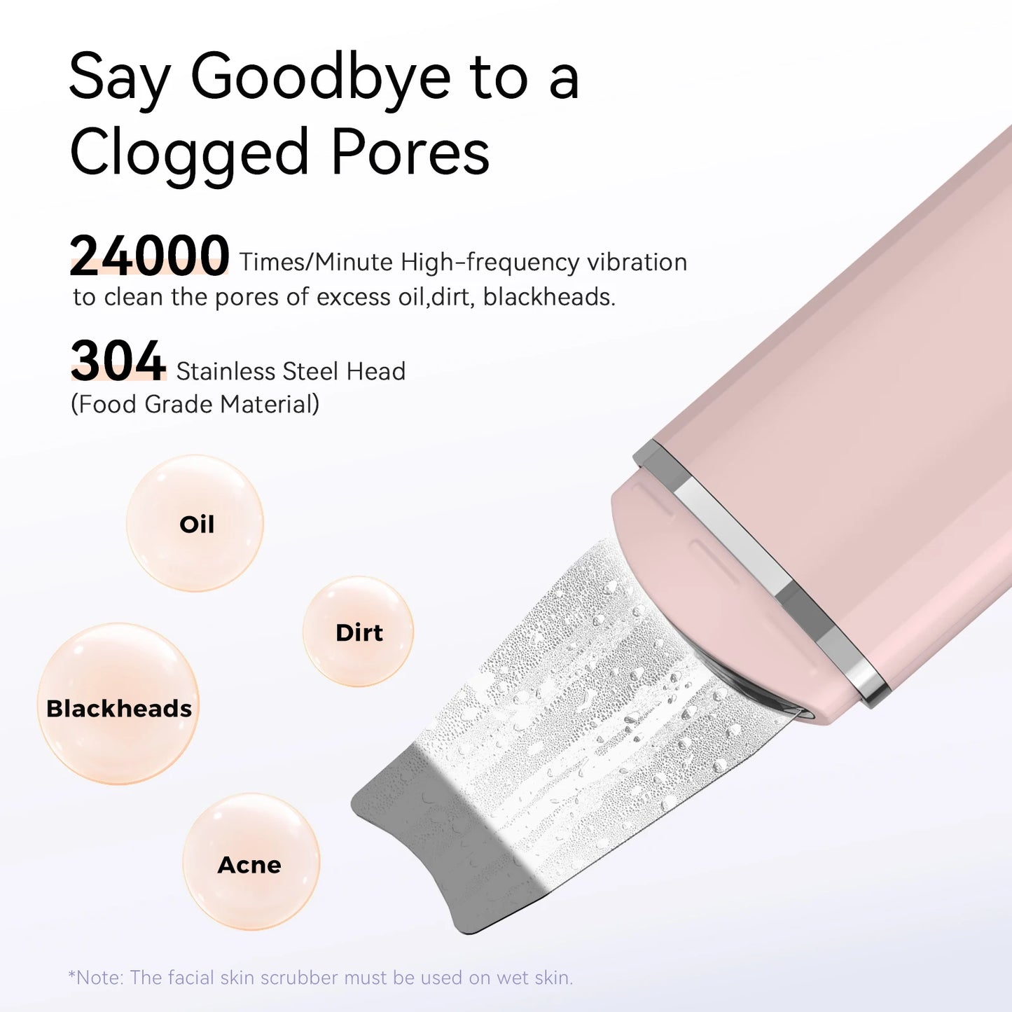 ANLAN Ultrasonic Skin Scrubber Facial Pore Cleansing Spatula Microcurrent Facial Lifting Ultrasonic Peeling Beauty Skincare Tool