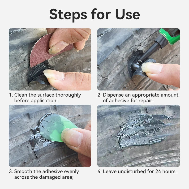 Tire Repair Glue Waterproof & High Temperature Resistant Black Sealing Waterproof And High-Temperature Resistant Repair Adhesive