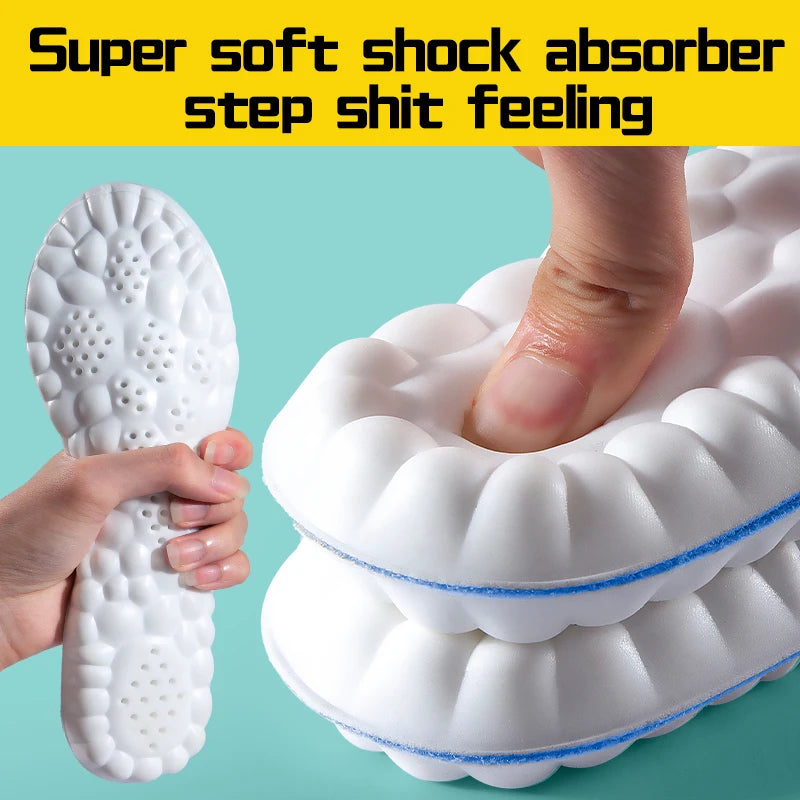4D Cloud Sports Insoles – Shock Absorbing, Breathable PU Shoe Inserts