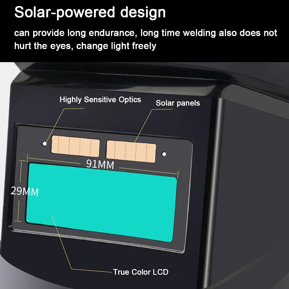 Automatic Dimming Welding Facemask True Color Auto Darkening Welding Mask 130℃ High Temperature Resistant Welding Helmet