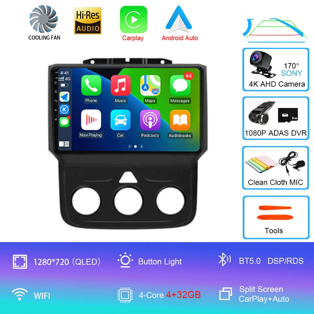 Android Car Radio Head Unit with GPS for Dodge Ram 1500/2500/3500 (2013-2018)