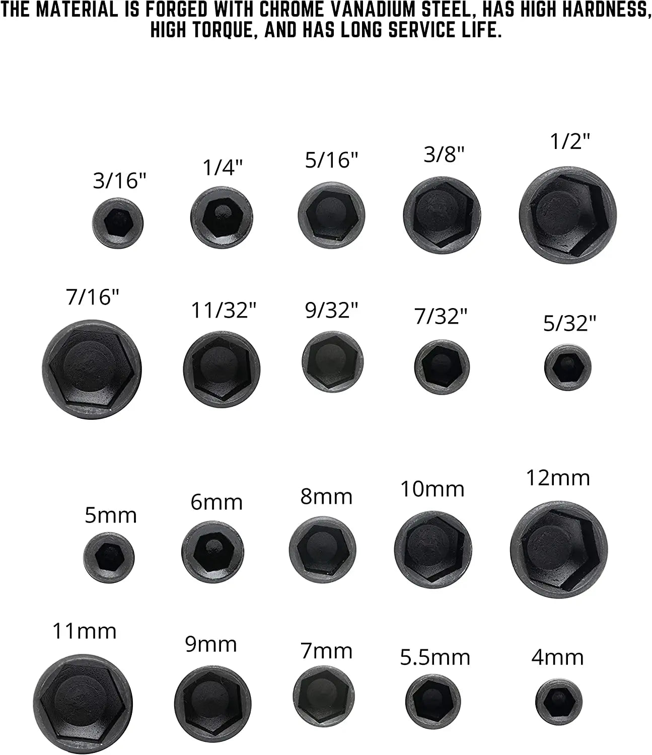 9pc Hex Socket Nut Driver Set — 5–13mm 1/4" Sleeve Nozzle Driver Bits