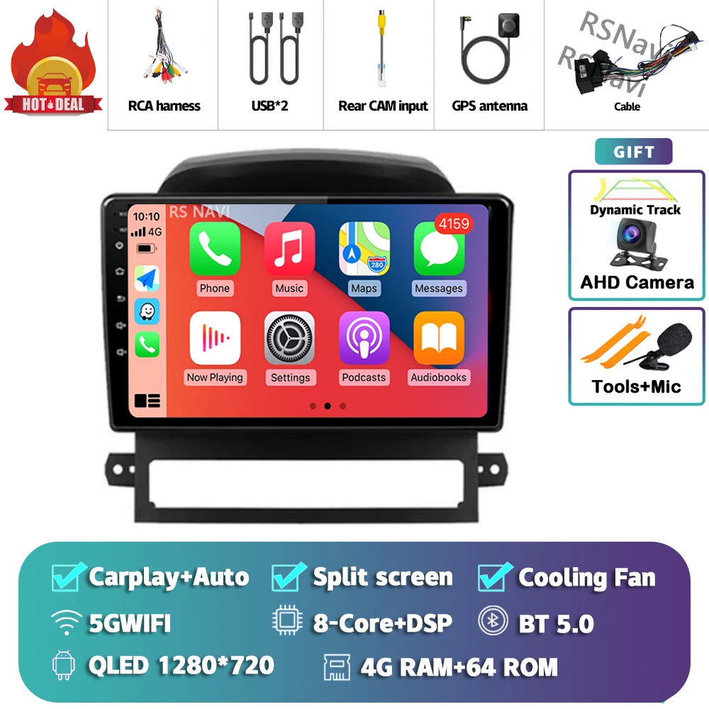 Android 16 Carplay Auto Multimedia Car Radio For Chevrolet Captiva 2008 2009 - 2012 Head Unit Autoradio Stereo Snapdragon Player