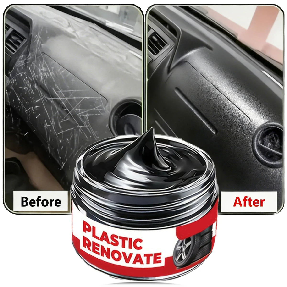 Car Interior Scratch Repair Paste Shine Restoration Black Interior Dashboard Plastic Surfaces