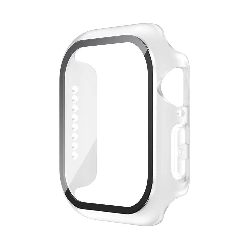 Apple Watch Tempered Glass Case + Screen Protector – Series 1–11, SE & Ultra 2 (38–46mm)