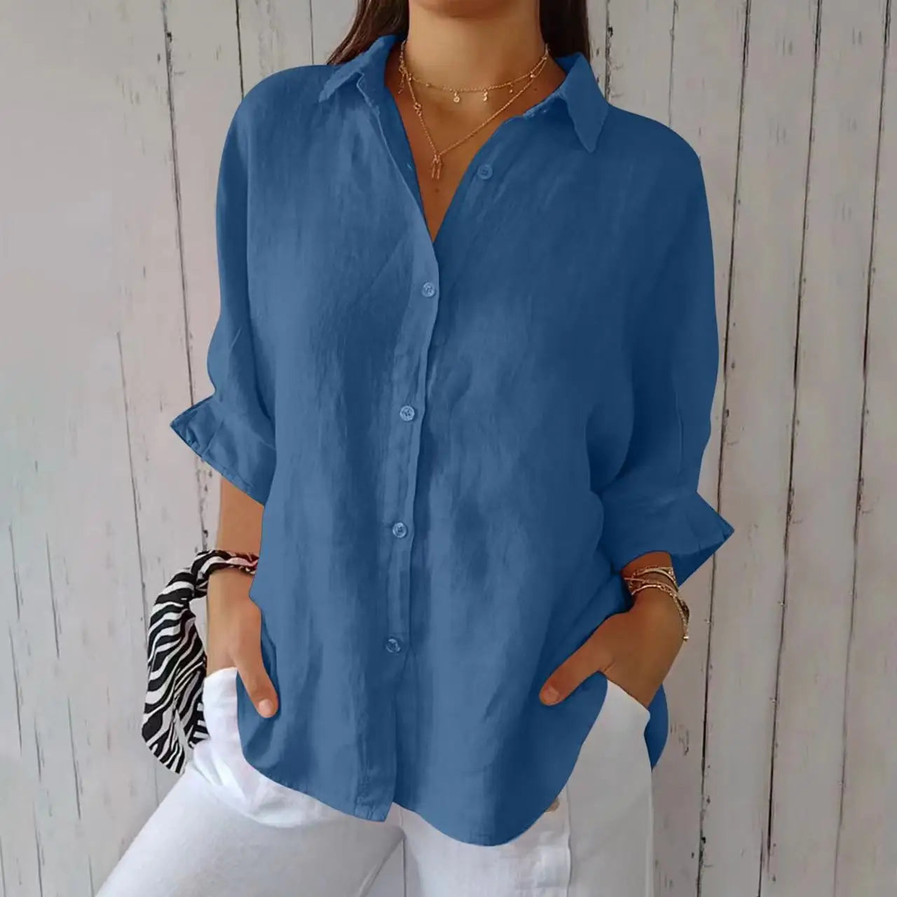 Women's Cotton-Linen T-Shirt — Loose Casual Short-Sleeve Summer Top