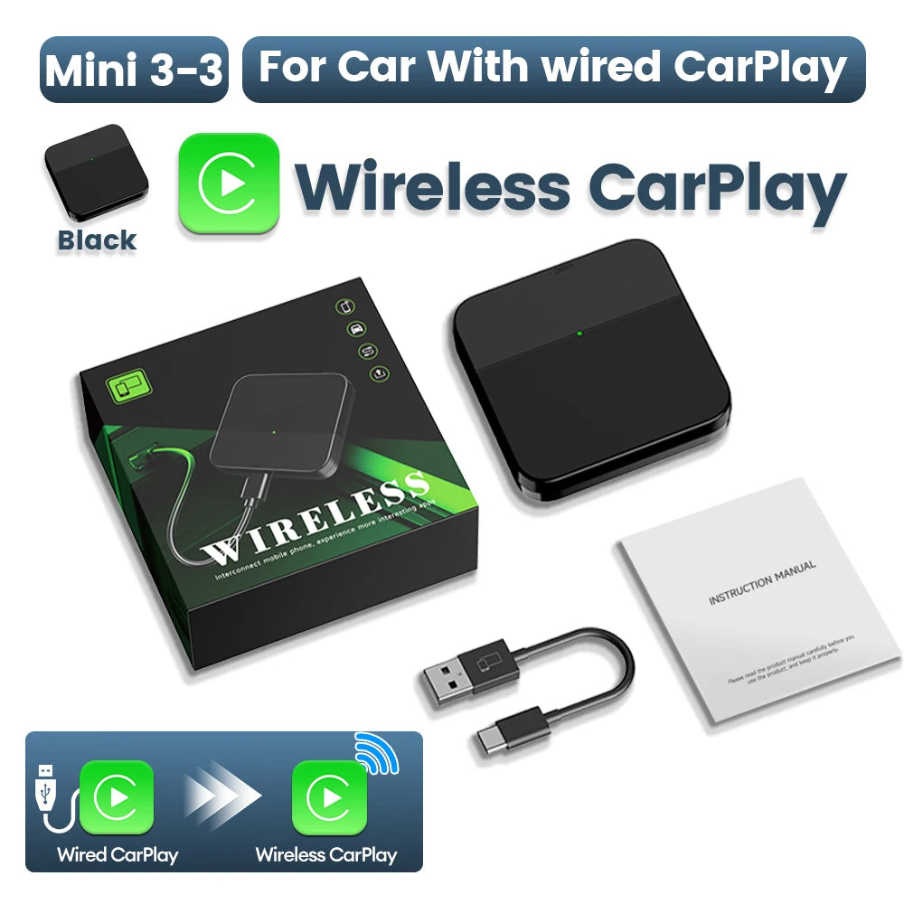 2026 New CarlinKit Mini Smart Car Dongle Wired To Wireless CarPlay Adapter Car Intelligent Systems Upgrade WiFi BT Auto Connect