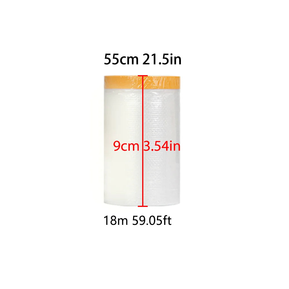 Pre-Taped Masking Film Protection PE Covering Cloth Tape for Living Room Furniture Dust-proof Spray Paint Automobile Painting