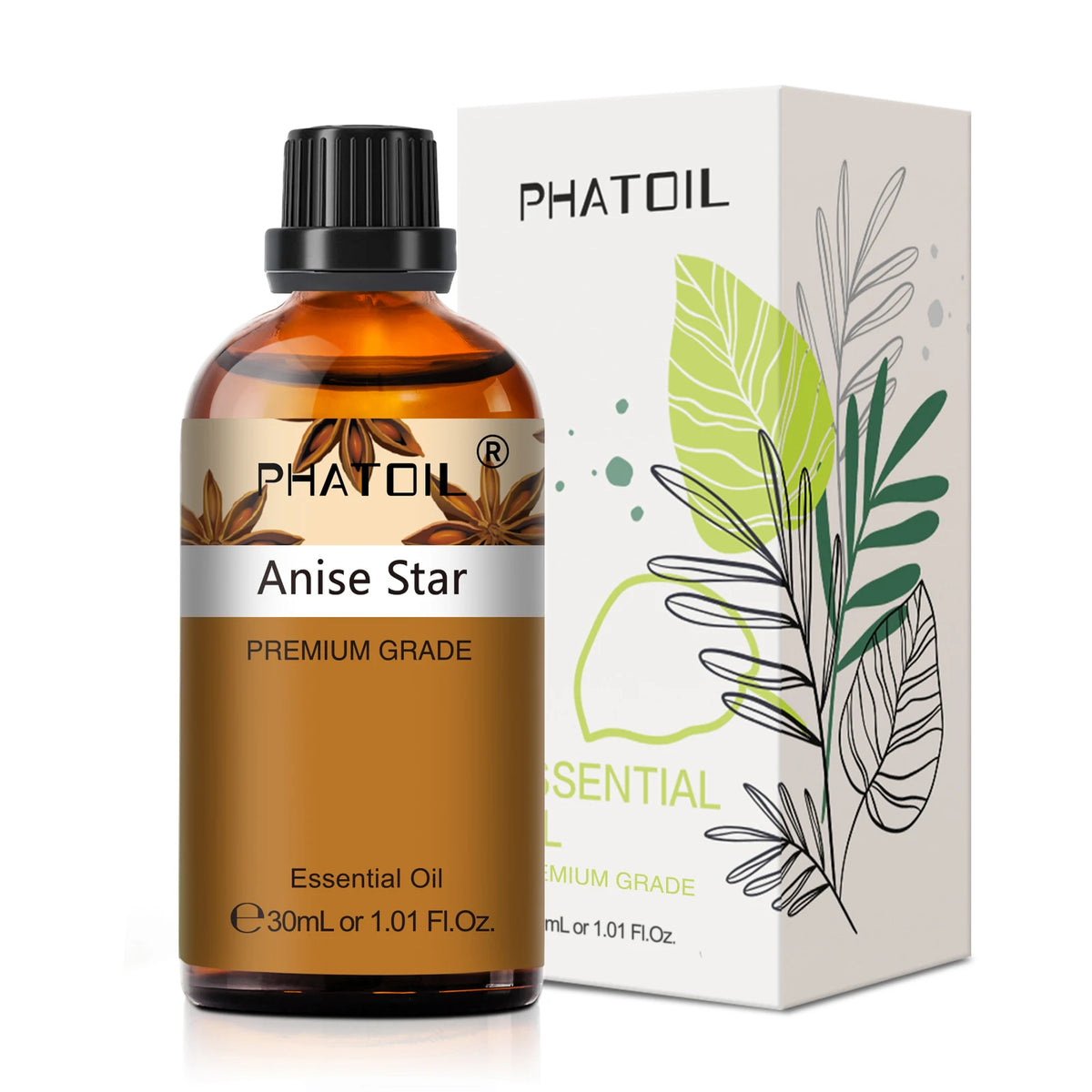 PHATOIL 1PCS Aromatherapy Essential Oil 30ml Lemon Eucalyptus Lavender Bergamot Jasmine Juniper Rose Vanilla Aroma Essential Oil